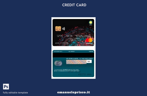 modello di mastercard bancaria USA MOVO in stile verificato