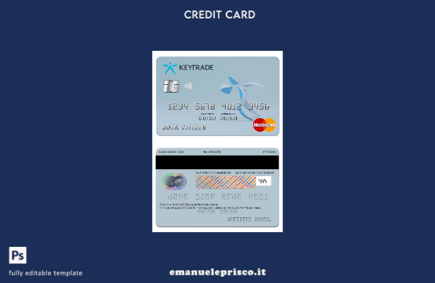 modello di mastercard bancario Belgio Keytrade in stile verificato
