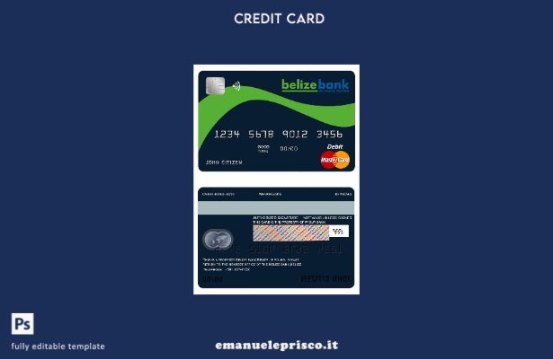 modello di mastercard bancario Belize stile verificato