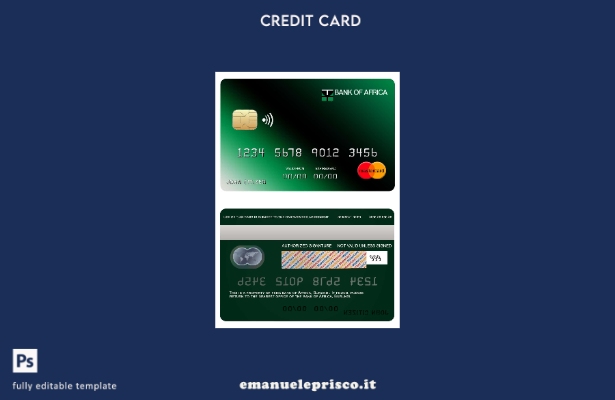 modello di mastercard bancario Burundi Africa in stile verificato