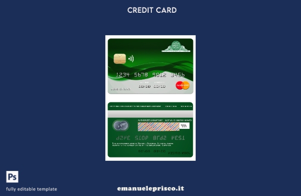 modello di mastercard bancario Comore Sanduk in stile verificato