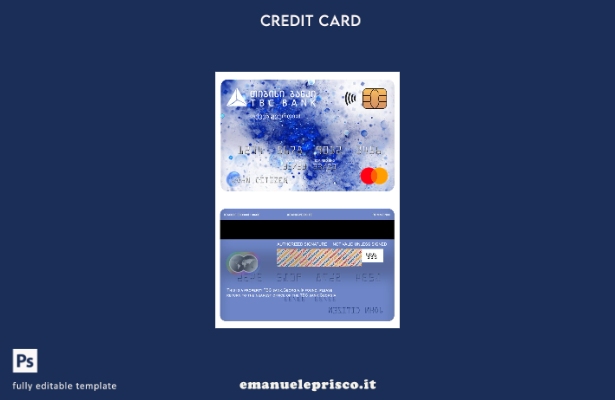 modello di mastercard bancario Georgia TBC in stile verificato