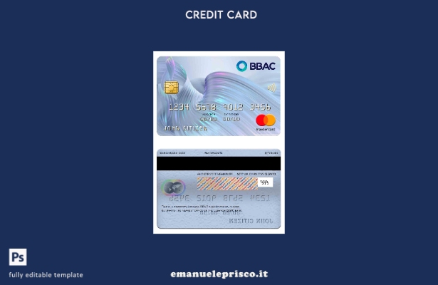modello di mastercard bancario Libano BBAC in stile verificato
