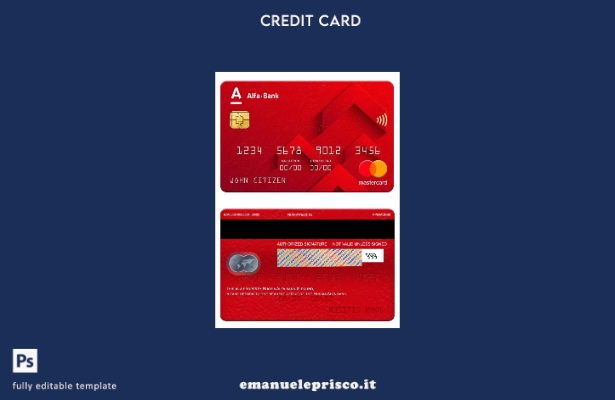 modello di mastercard della banca Alfa Russia stile verificato