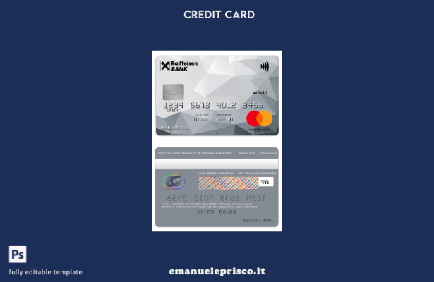 modello di mastercard di credito mondiale della banca Raiffeisen della Repubblic
