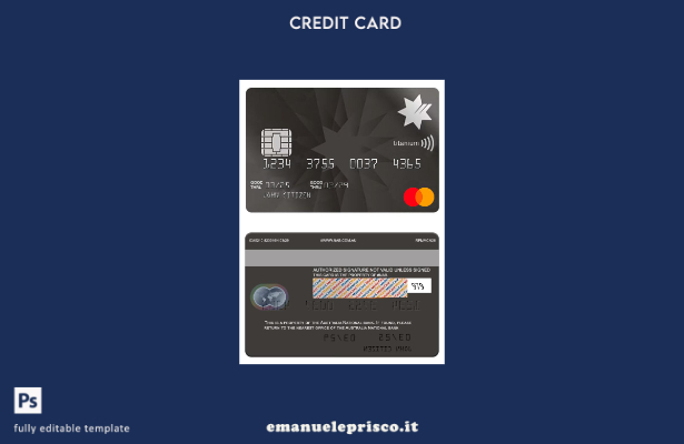 modello di mastercard in titanio stile Australia National Australia Bank Limited