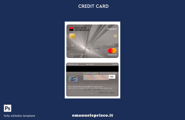 modello di mastercard platino della banca Serbia Societe Generale stile verifica