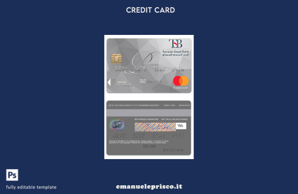 modello di mastercard platino nazionale Tunisia International stile verificato T