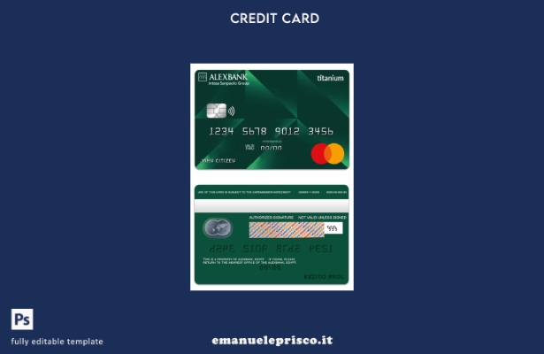 modello di mastercard titanio Alexbank stile verificato Egitto