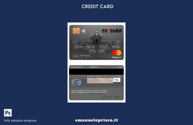 modello di platino mastercard banca Georgia Liberty stile verificato