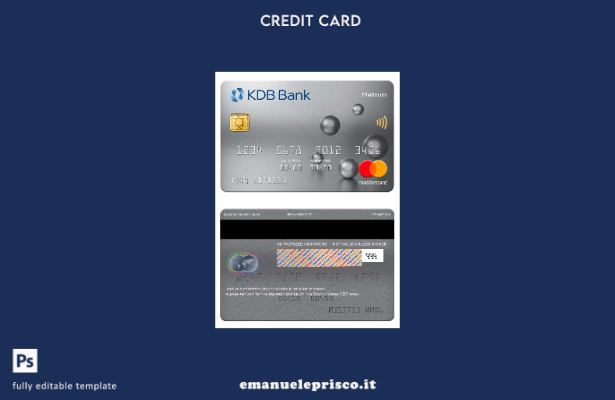 modello di platino mastercard banca KDB stile verificato della Corea del Sud
