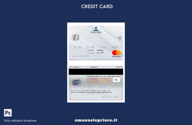 modello mastercard Atlasmont Bank Montenegro in stile verificato