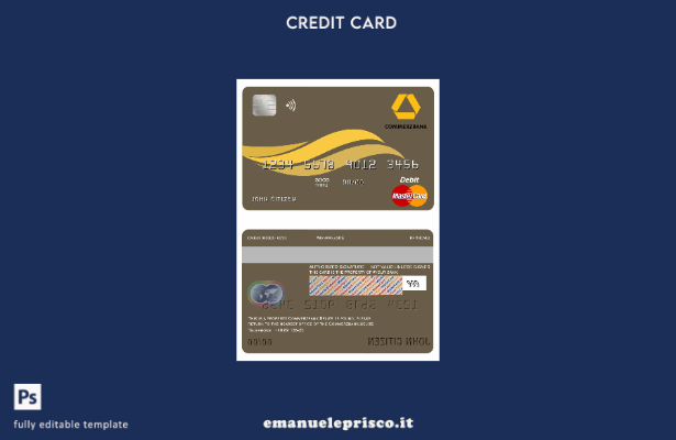 modello mastercard Belize Commerzbank in stile verificato