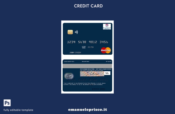 modello mastercard Dominica Barnett Capital Bank in stile verificato