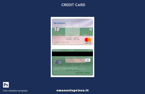 modello mastercard Halkbank Turkmenistan in stile verificato