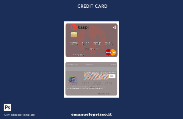 modello mastercard Kaspi Bank in stile verificato del Kazakistan