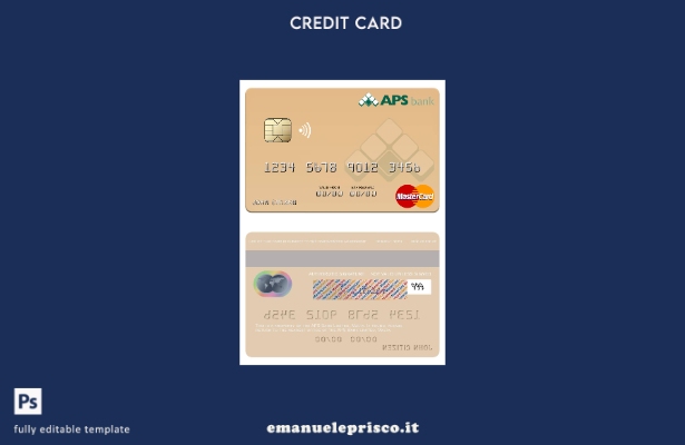 modello mastercard Malta APS Bank Limited in stile verificato
