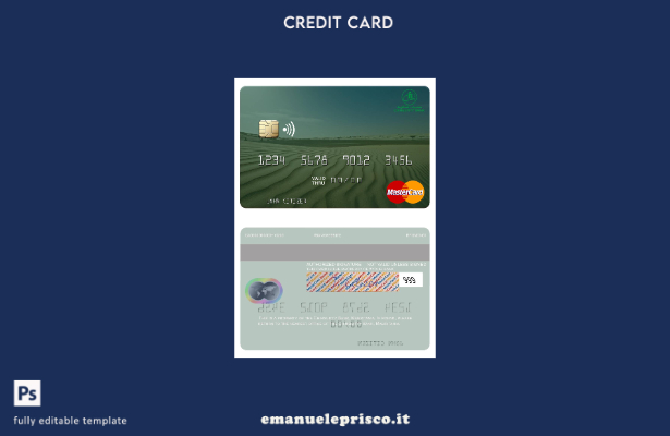 modello mastercard Mauritania Chinguitty Bank in stile verificato