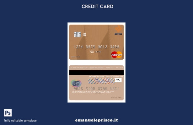 modello mastercard Nigeria Access Bank Plc in stile verificato