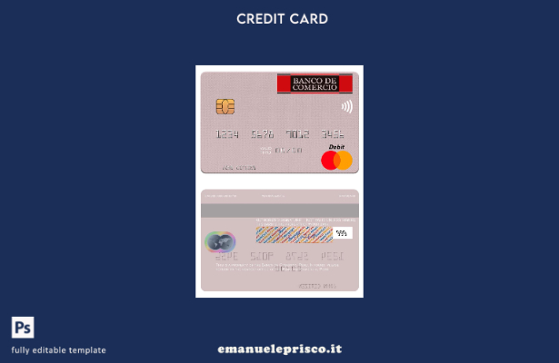 modello mastercard Perù Banco de Comercio stile verificato