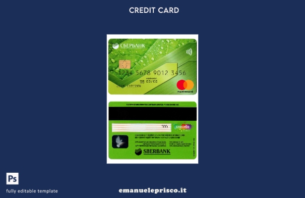 modello mastercard Sberbank Russia in stile verificato