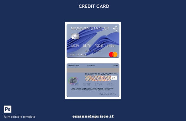 modello mastercard USA Morgan Stanley Bank in stile verificato