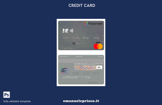 modello mastercard USA Payoneer in stile verificato