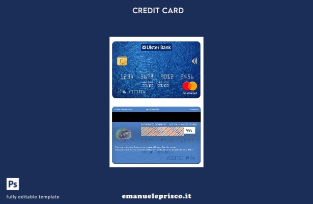 modello mastercard Ulster Bank della Repubblica d'Irlanda in stile verificato