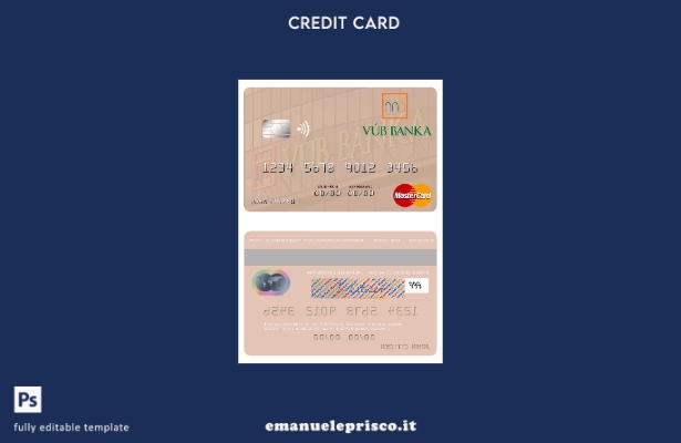 modello mastercard VÚB Banka Slovacchia stile verificato