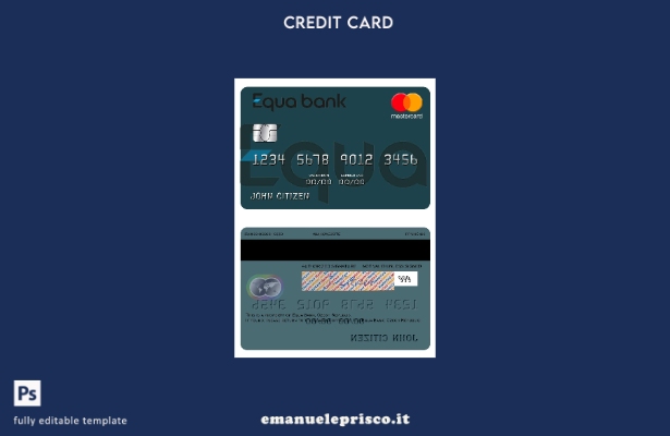 modello mastercard ceco Equa Bank in stile verificato