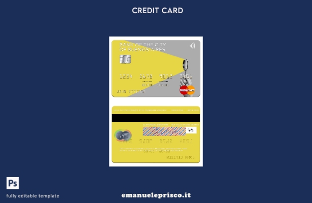 modello mastercard della Banca Argentina della città di Buenos Aires in stile ve