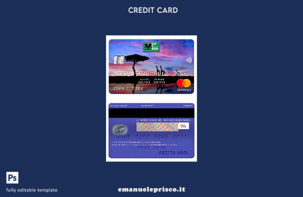 modello mastercard della Banca d'Africa in stile verificato