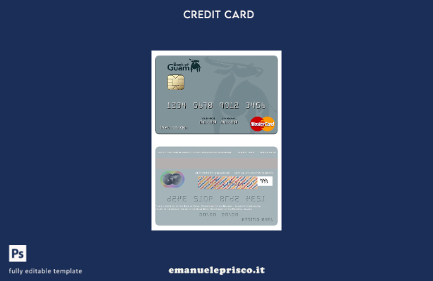 modello mastercard della Banca di Guam delle Isole Marshall in stile verificato