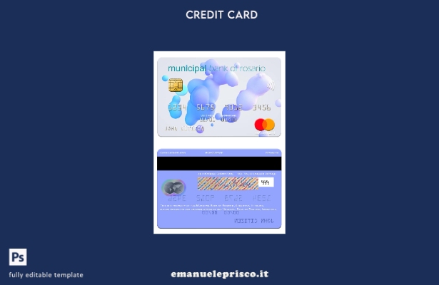 modello mastercard della Banca municipale argentina di Rosario in stile verifica