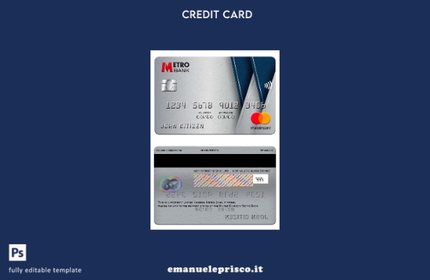modello mastercard della Metro Bank del Regno Unito in stile verificato