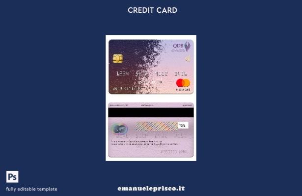 modello mastercard della Qatar Development Bank in stile verificato