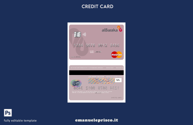 modello mastercard della Syria Al Baraka Bank in stile verificato