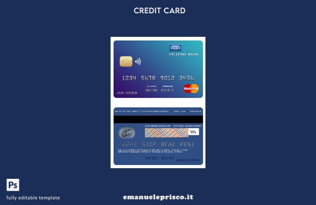 modello mastercard della banca ellenica di Cipro in stile verificato