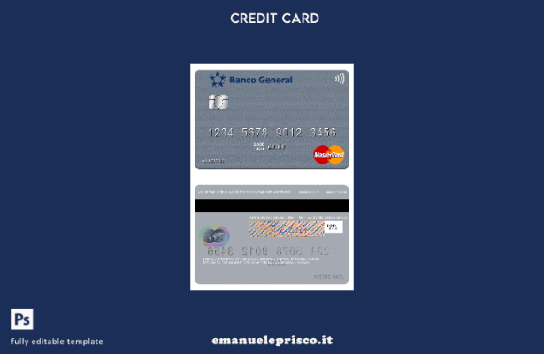 modello mastercard generale Panama Banco stile verificato