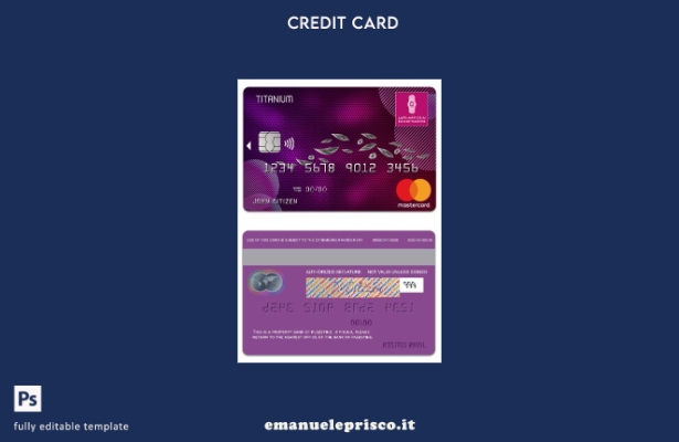 modello mastercard in titanio della Palestine State Bank of Palestine in stile v