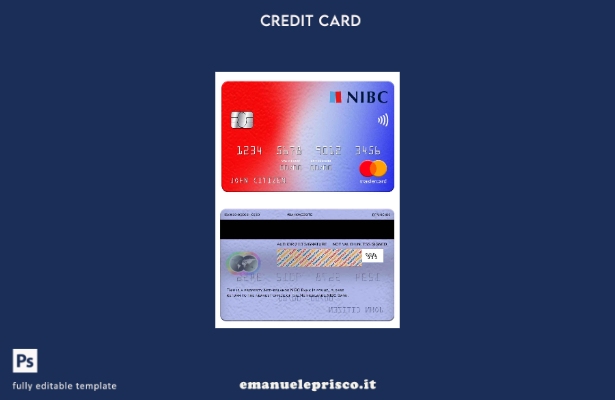 modello mastercard olandese NIBC Bank in stile verificato