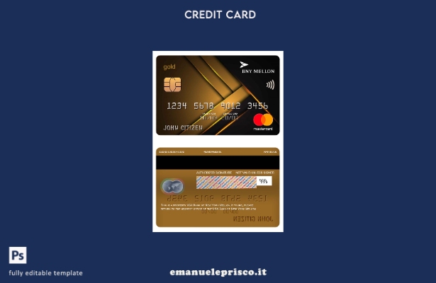 modello mastercard oro USA Bank of New York Mellon stile verificato