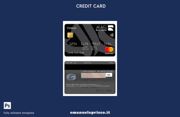 modello mastercard platino della banca Saudi Arabia Bank Albilad in stile verifi