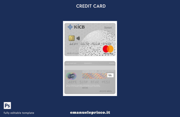 modello mastercard standard Kirghizistan KICB Bank in stile verificato