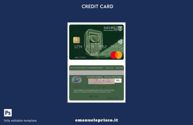 modello mastercard standard della Banca nazionale egiziana in stile verificato