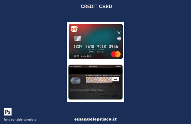 modello mastercard standard della Georgia Bank of Georgia in stile verificato