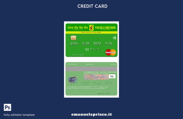 modello mastercard stile verificato India Punjab e Sind Bank
