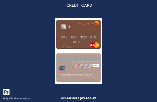 modello mastercard svedese Swedbank in stile verificato