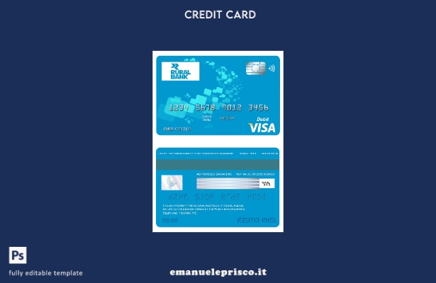 stile verificato Australia Modello di carta visto bancario rurale
