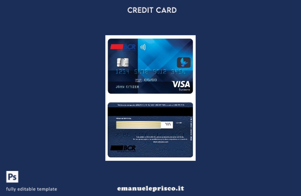 stile verificato Costa Rica Modello di biglietto da visita visto della Banca del